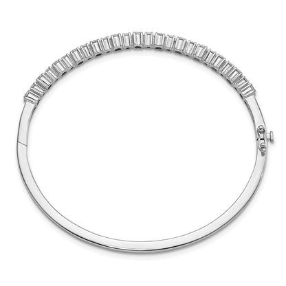 14K White Gold True Origin 1 7/8 Carat Lab Grown Diamond Vs D E F Small 6.25 Inch Fancy Bangle