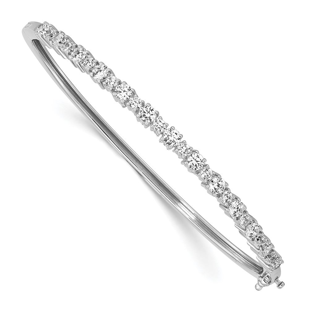 14K White Gold True Origin 1 7/8 Carat Lab Grown Diamond Vs D E F Medium 7 Inch Fancy Bangle