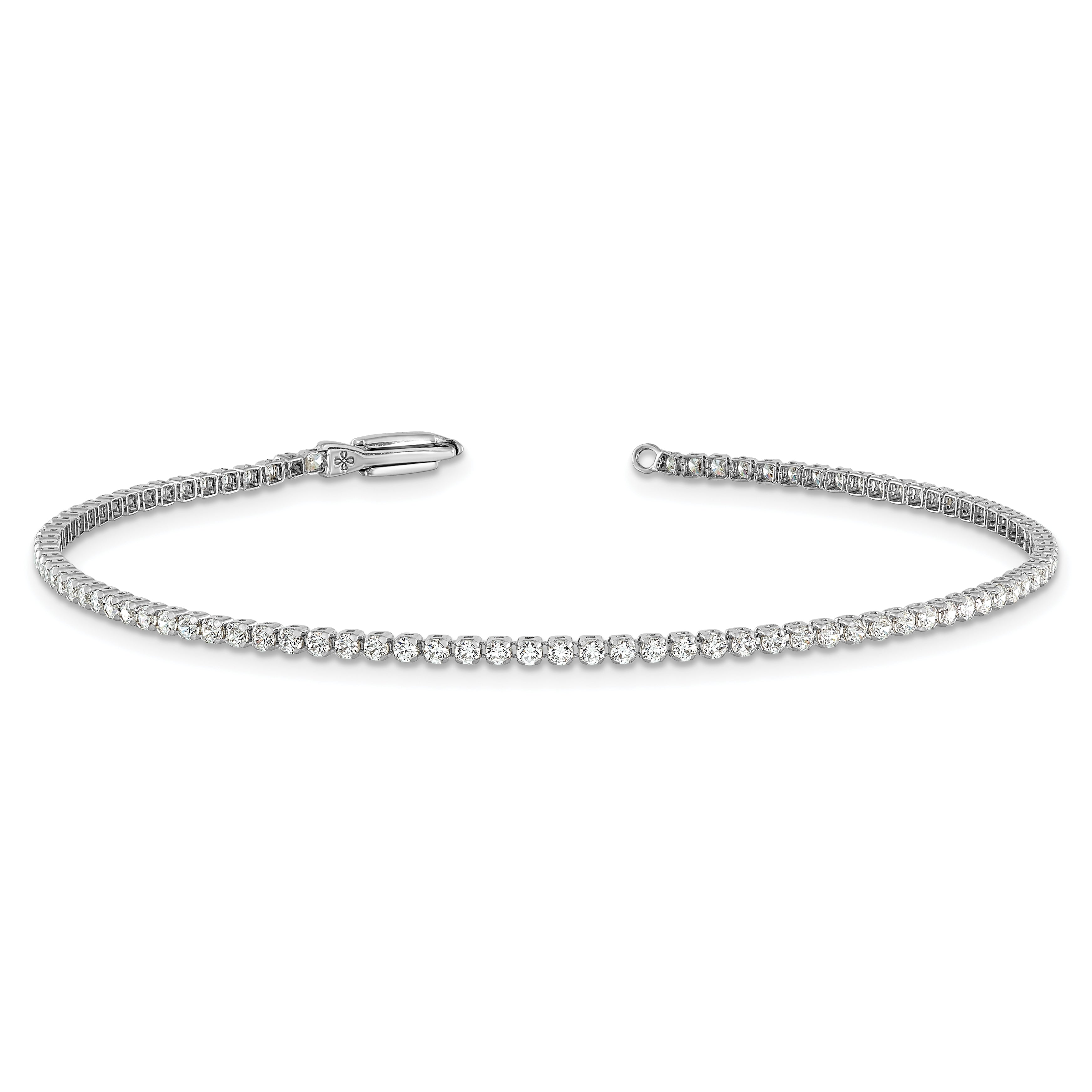 14k White Gold 1 1/3 Ct. Lab Grown Diamond VS/SI+ G+ Round Tennis Bracelet
