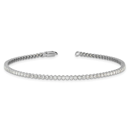 14k White Gold 2 1/8 Ct. Lab Grown Diamond VS/SI+ G+ Round Tennis Bracelet