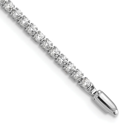 14k White Gold 3 1/5 Ct. Lab Grown Diamond VS/SI+ G+ Round Tennis Bracelet