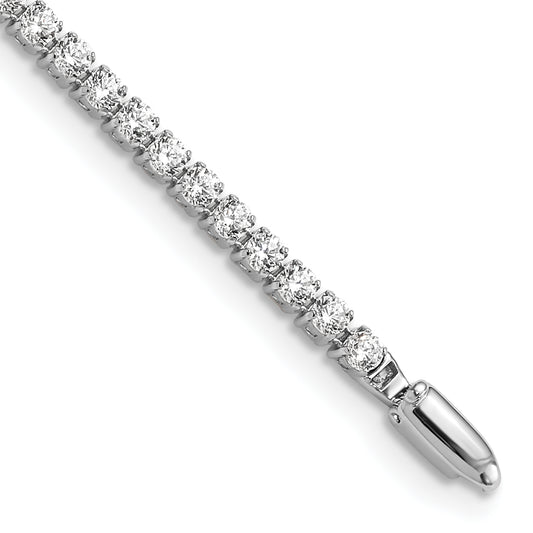 14k White Gold 3 1/5 Ct. Lab Grown Diamond VS/SI+ G+ Round Tennis Bracelet