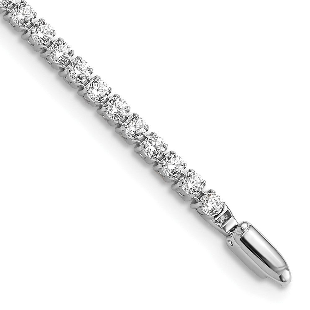 14k White Gold 3 1/5 Ct. Lab Grown Diamond VS/SI+ G+ Round Tennis Bracelet