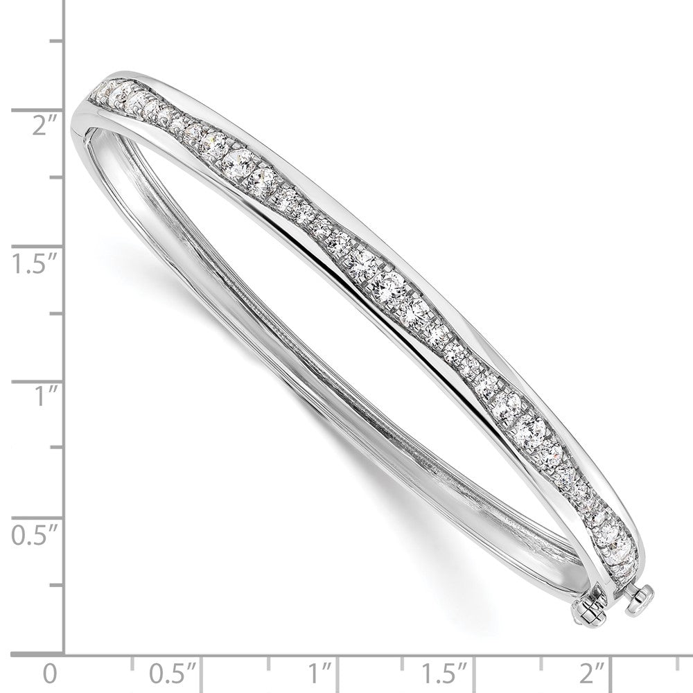 14K White Gold True Origin 1 5/8 Carat Lab Grown Diamond Vs D E F 6.75 Inch Bangle