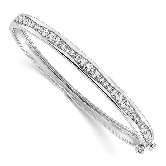 14K White Gold True Origin 1 5/8 Carat Lab Grown Diamond Vs D E F 6.75 Inch Bangle