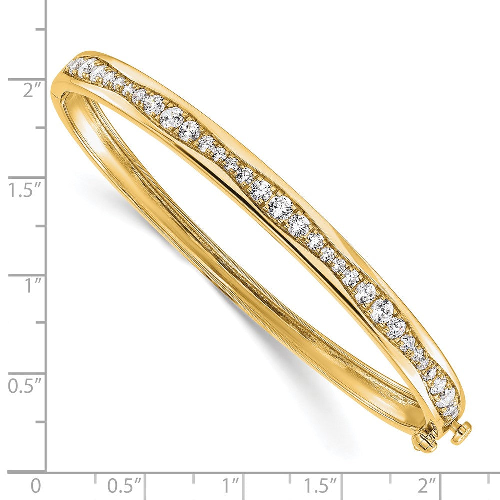 14K Yellow Gold True Origin 1 5/8 Carat Lab Grown Diamond Vs D E F 6.75 Inch Bangle
