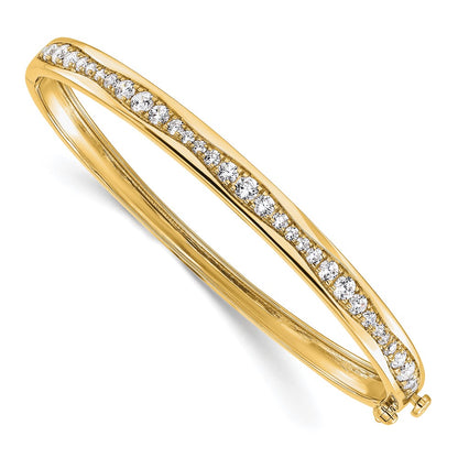 14K Yellow Gold True Origin 1 5/8 Carat Lab Grown Diamond Vs D E F 6.75 Inch Bangle
