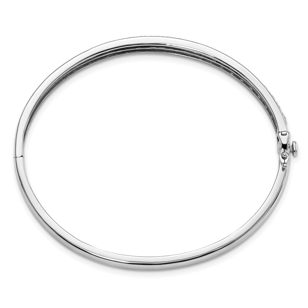 14K White Gold True Origin 1 5/8 Carat Lab Grown Diamond Vs D E F 6.75 Inch Bangle