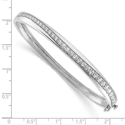 14K White Gold True Origin 1 5/8 Carat Lab Grown Diamond Vs D E F 6.75 Inch Bangle