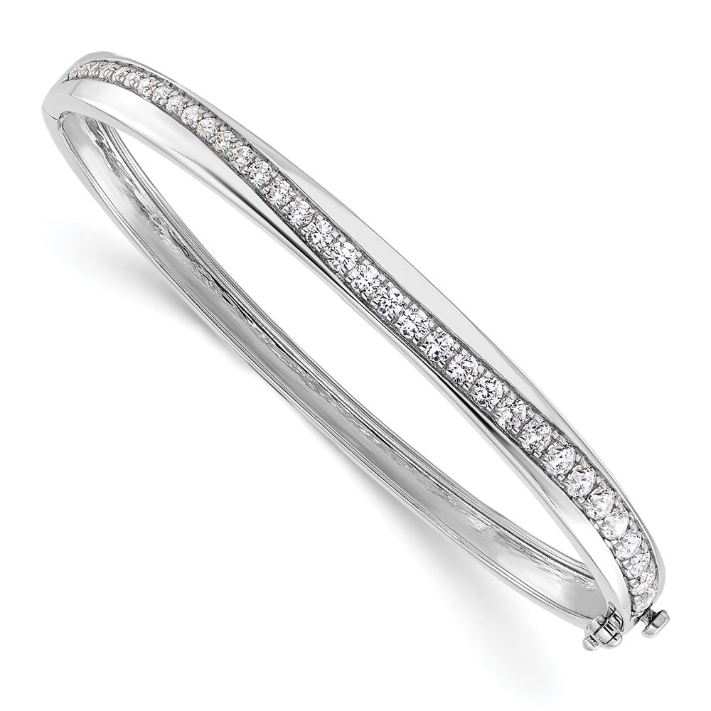 14K White Gold True Origin 1 5/8 Carat Lab Grown Diamond Vs D E F 6.75 Inch Bangle