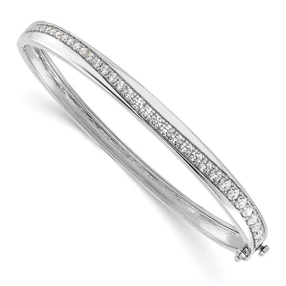14K White Gold True Origin 1 5/8 Carat Lab Grown Diamond Vs D E F 6.75 Inch Bangle