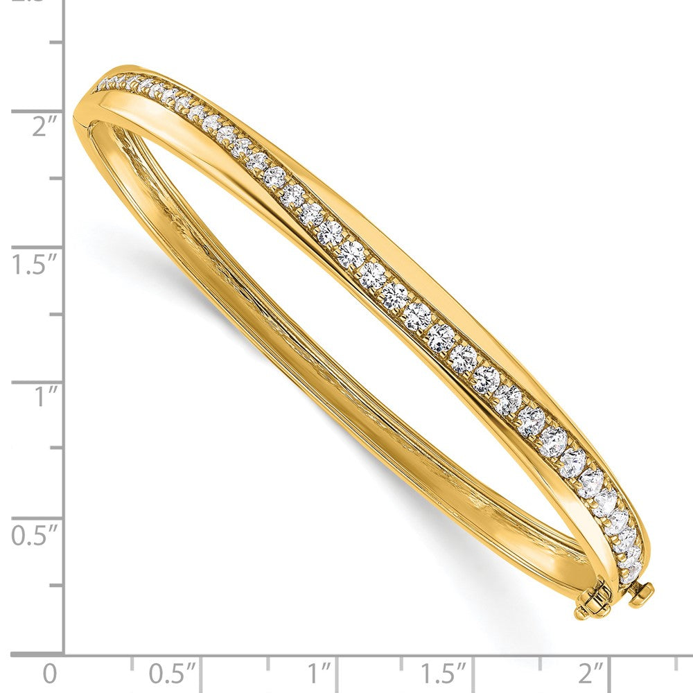 14K Yellow Gold True Origin 1 5/8 Carat Lab Grown Diamond Vs D E F 6.75 Inch Bangle