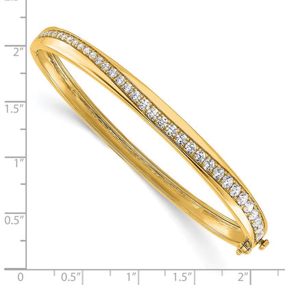 14K Yellow Gold True Origin 1 5/8 Carat Lab Grown Diamond Vs D E F 6.75 Inch Bangle
