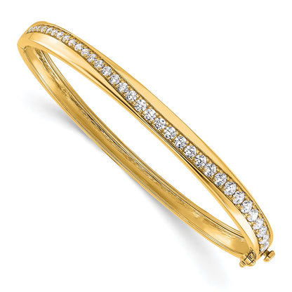 14K Yellow Gold True Origin 1 5/8 Carat Lab Grown Diamond Vs D E F 6.75 Inch Bangle