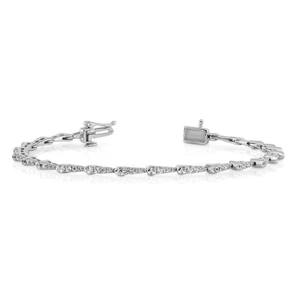 14K White Gold True Origin 1/2 Carat Lab Grown Diamond Vs D E F 7 Inch Fancy Bracelet