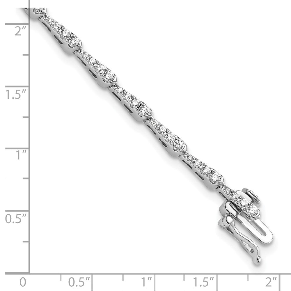 14K White Gold True Origin 1/2 Carat Lab Grown Diamond Vs D E F 7 Inch Fancy Bracelet