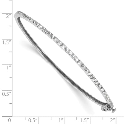14K White Gold True Origin 1/2 Carat Lab Grown Diamond Vs D E F 6.75 Inch Bangle