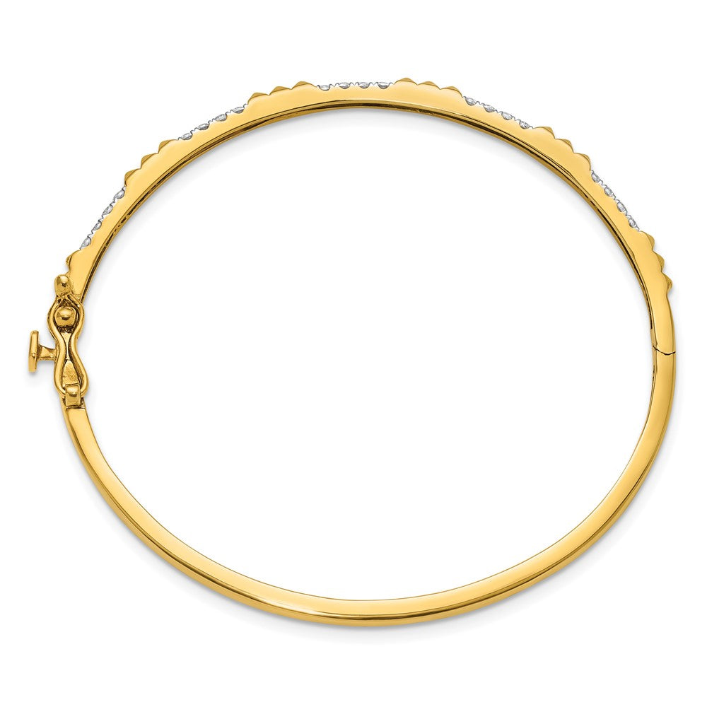 14K Yellow Gold True Origin 1/2 Carat Lab Grown Diamond Vs D E F 6.75 Inch Bangle