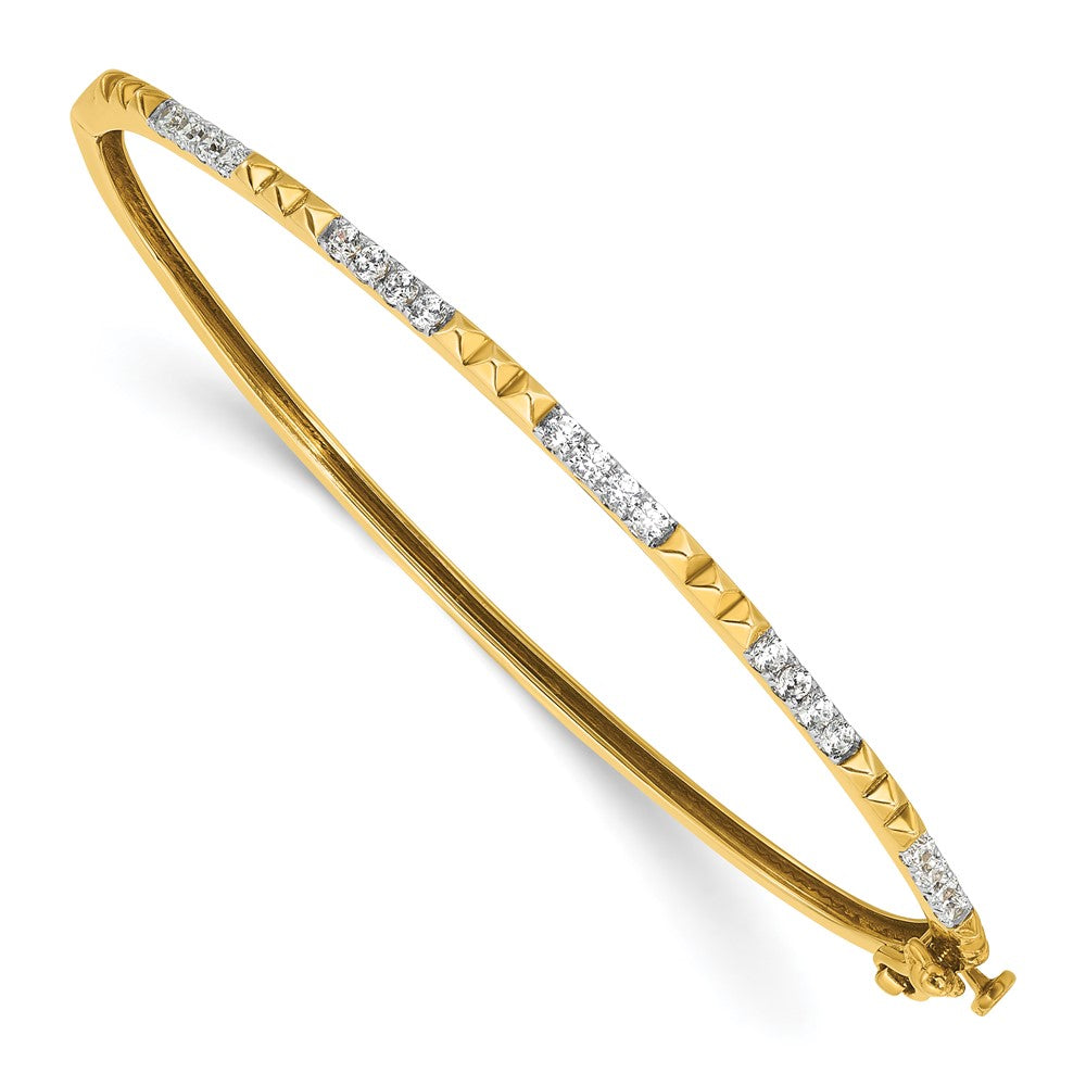 14K Yellow Gold True Origin 1/2 Carat Lab Grown Diamond Vs D E F 6.75 Inch Bangle