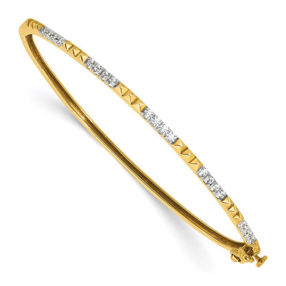 14K Yellow Gold True Origin 1/2 Carat Lab Grown Diamond Vs D E F 6.75 Inch Bangle
