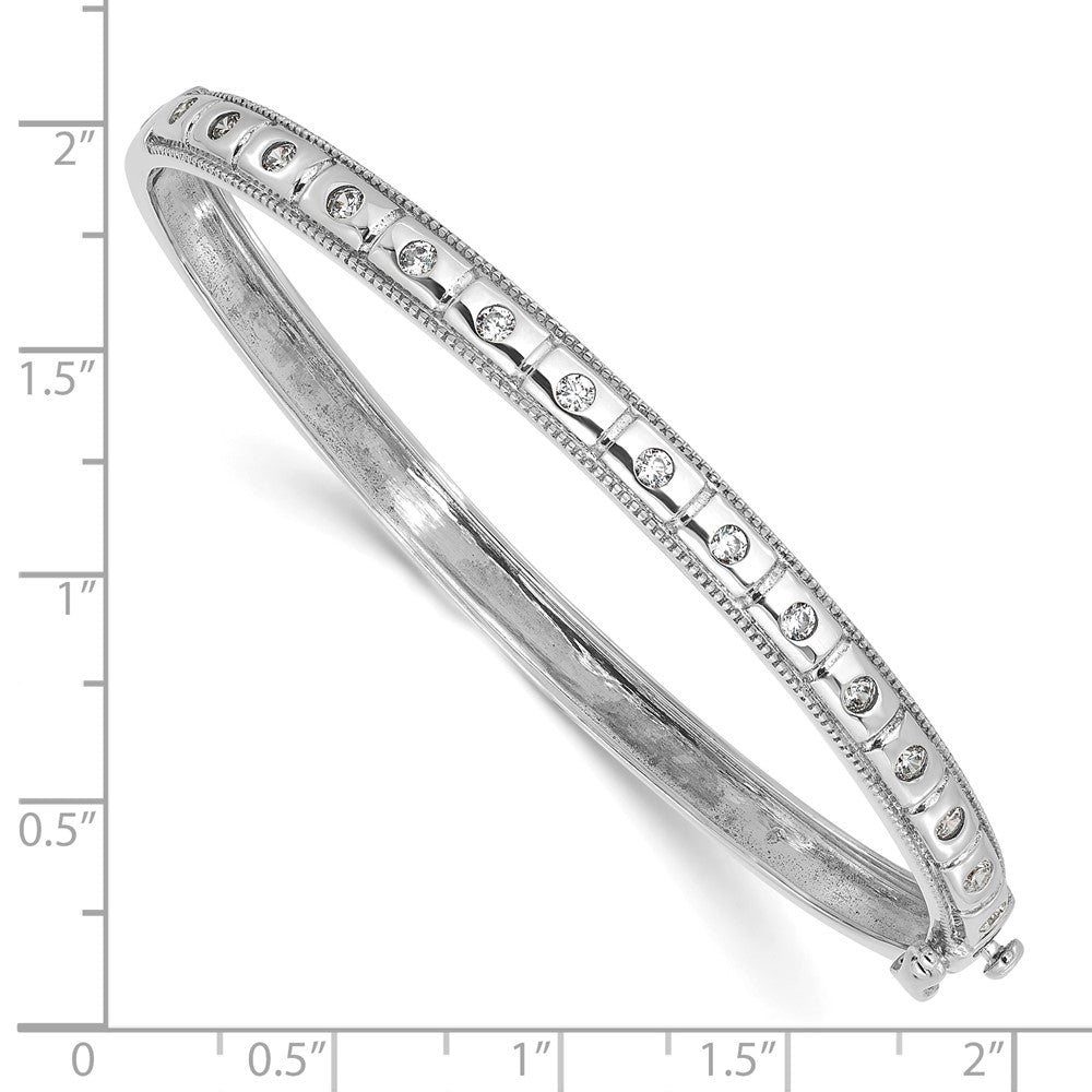 14K White Gold True Origin 1/2 Carat Lab Grown Diamond Vs D E F 6.75 Inch Bangle