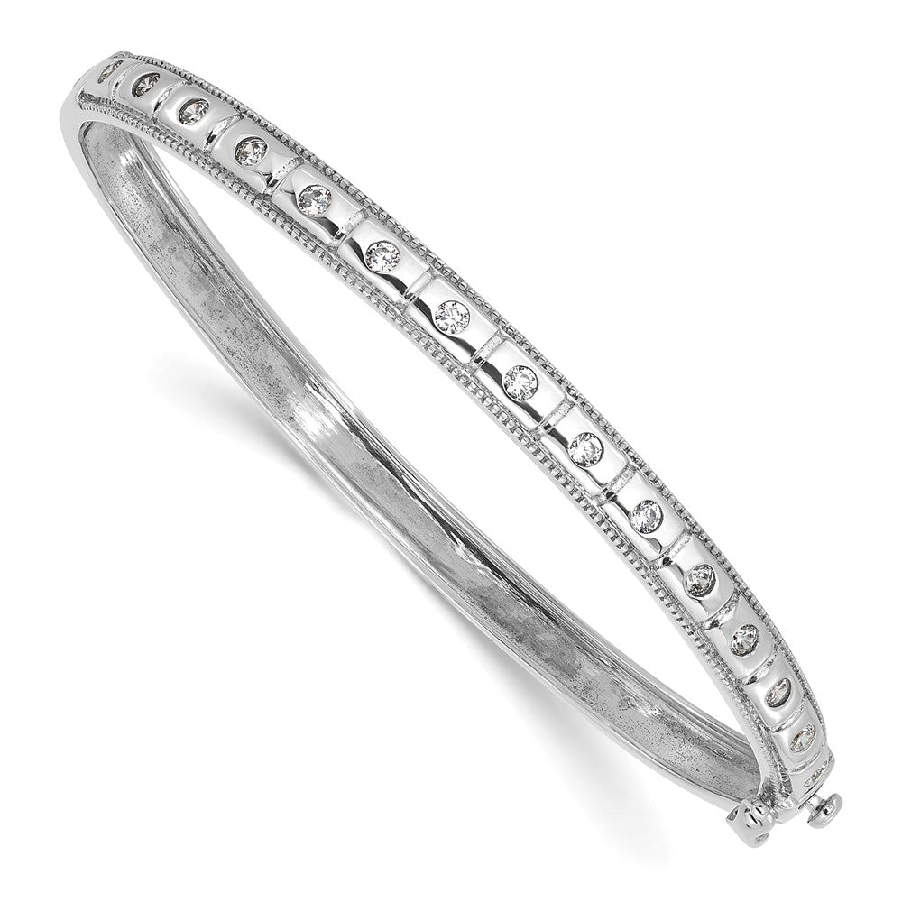 14K White Gold True Origin 1/2 Carat Lab Grown Diamond Vs D E F 6.75 Inch Bangle