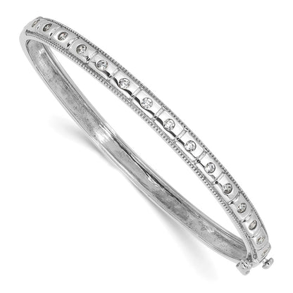 14K White Gold True Origin 1/2 Carat Lab Grown Diamond Vs D E F 6.75 Inch Bangle