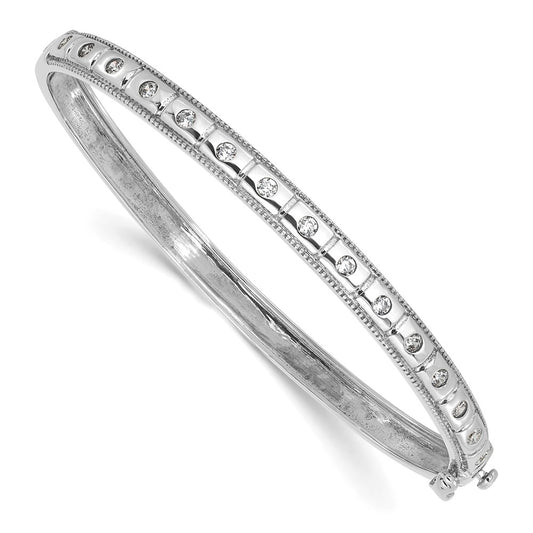 14K White Gold True Origin 1/2 Carat Lab Grown Diamond Vs D E F 6.75 Inch Bangle