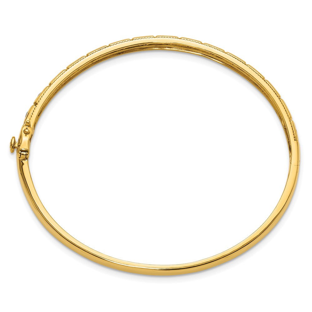 14K Yellow Gold True Origin 1/2 Carat Lab Grown Diamond Vs D E F 6.75 Inch Bangle