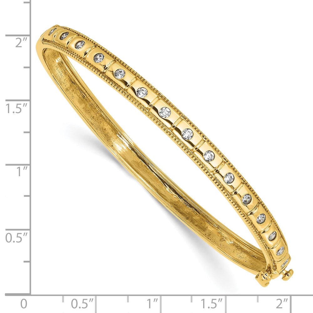 14K Yellow Gold True Origin 1/2 Carat Lab Grown Diamond Vs D E F 6.75 Inch Bangle