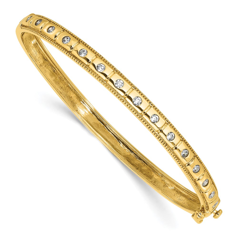 14K Yellow Gold True Origin 1/2 Carat Lab Grown Diamond Vs D E F 6.75 Inch Bangle