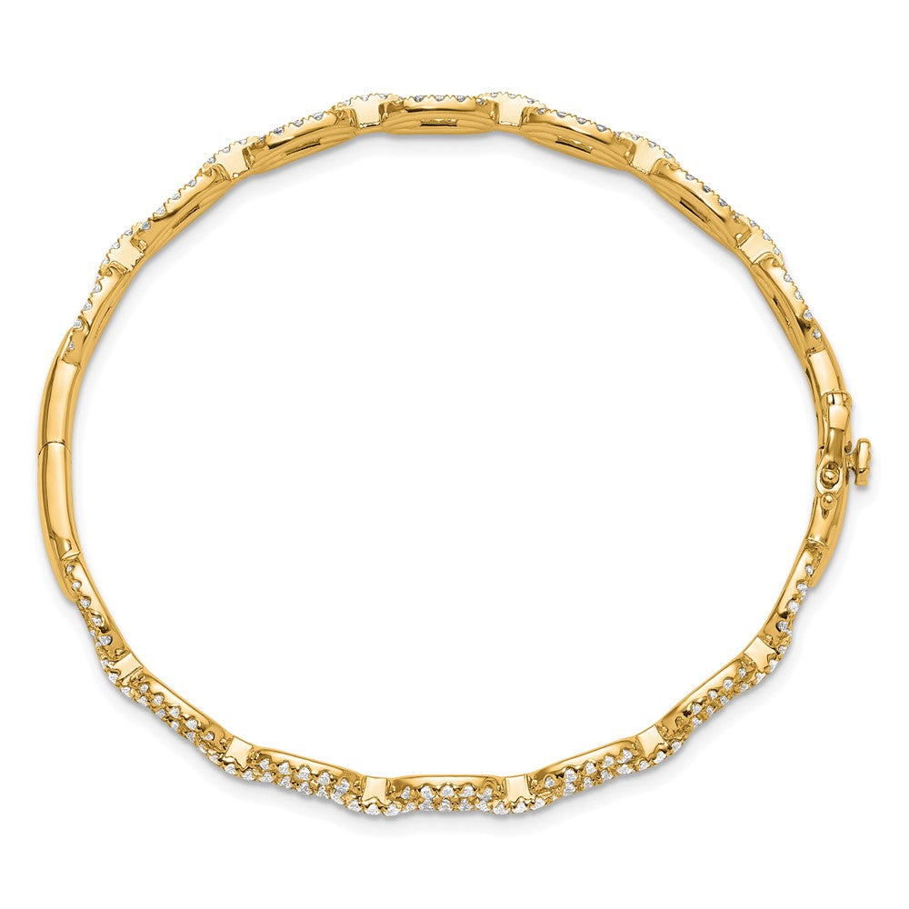 14K Yellow Gold True Origin 2 1/6 Carat Lab Grown Diamond Vs D E F 7 Inch Link Bangle