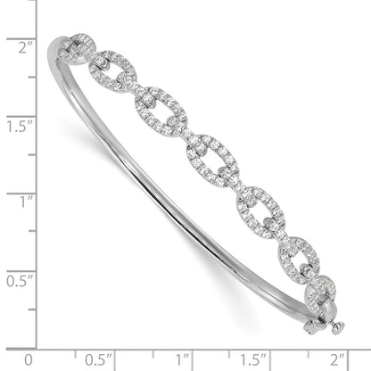 14K White Gold True Origin 2 1/6 Carat Lab Grown Diamond Vs D E F 6.75 Inch Fancy Link Bangle