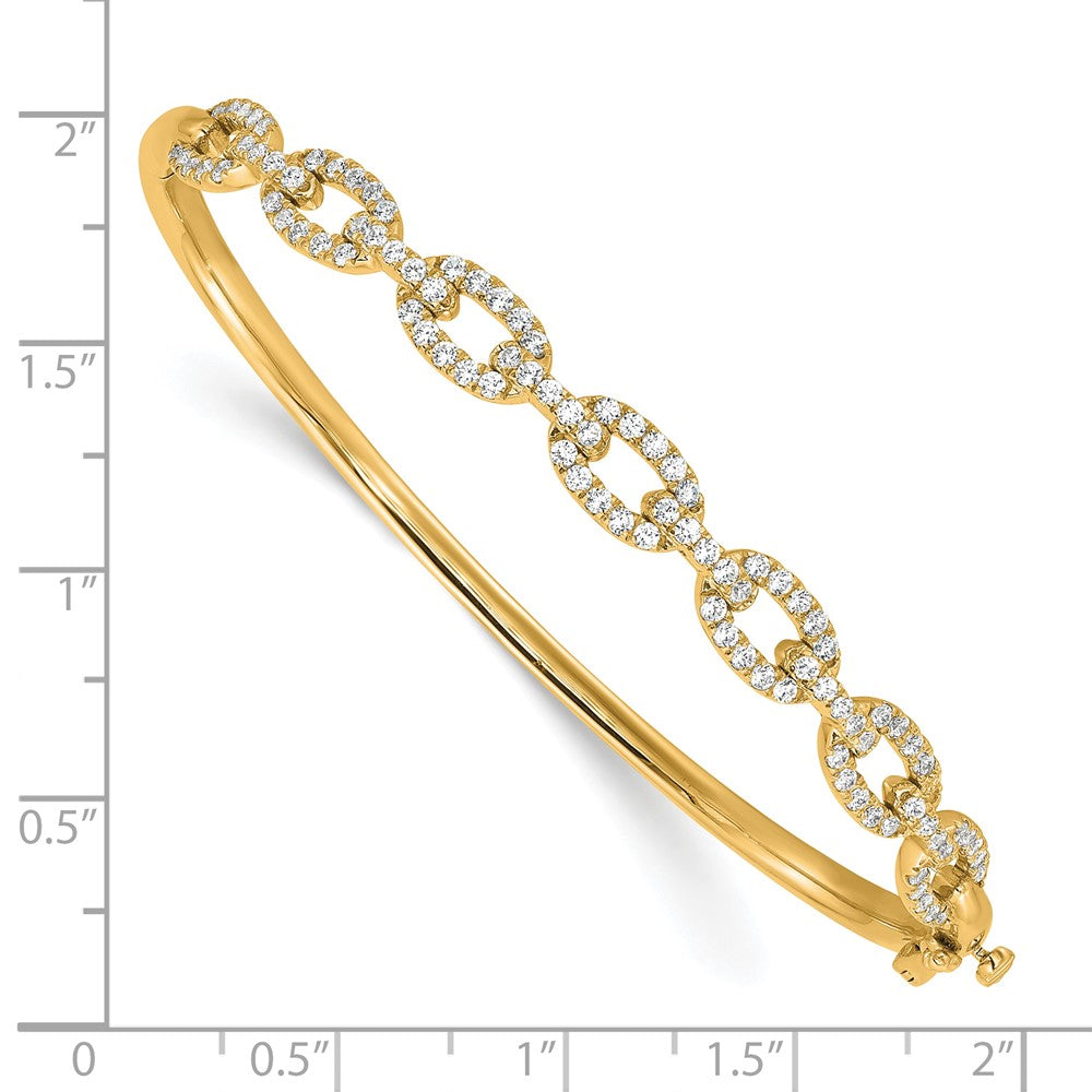 14K Yellow Gold True Origin 2 1/6 Carat Lab Grown Diamond Vs D E F 6.75 Inch Fancy Link Bangle