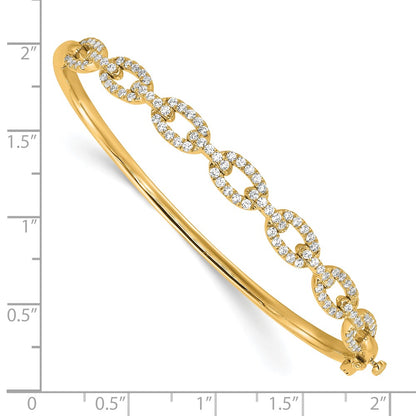 14K Yellow Gold True Origin 2 1/6 Carat Lab Grown Diamond Vs D E F 6.75 Inch Fancy Link Bangle