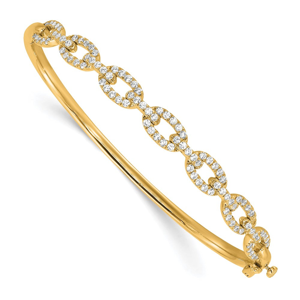 14K Yellow Gold True Origin 2 1/6 Carat Lab Grown Diamond Vs D E F 6.75 Inch Fancy Link Bangle