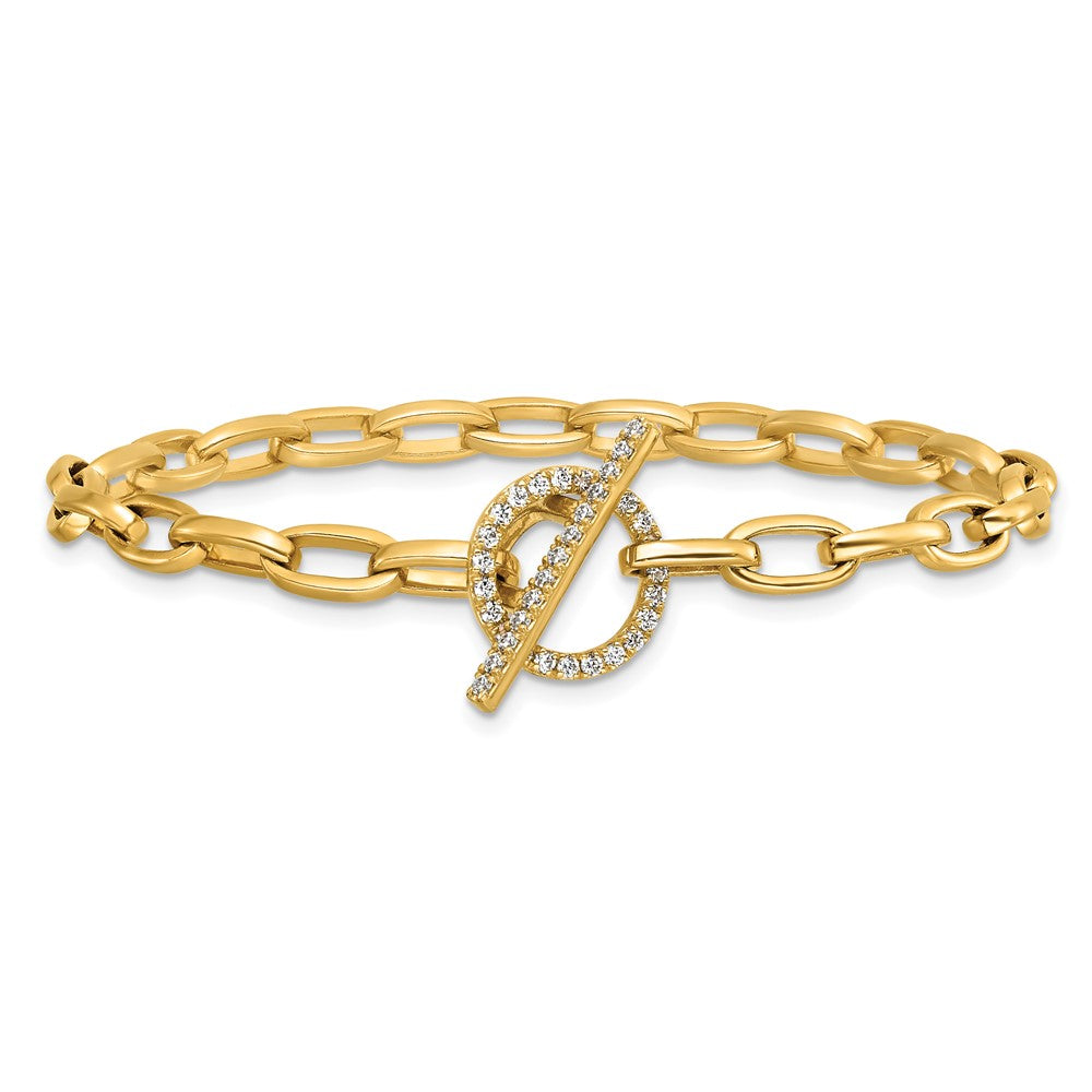14K Yellow Gold True Origin 1/3 Carat Lab Grown Diamond Vs D E F 7 Inch Toggle Bracelet