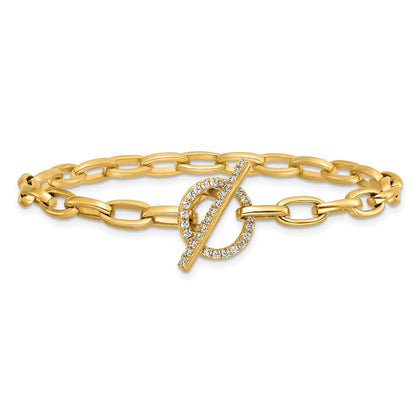 14K Yellow Gold True Origin 1/3 Carat Lab Grown Diamond Vs D E F 7 Inch Toggle Bracelet