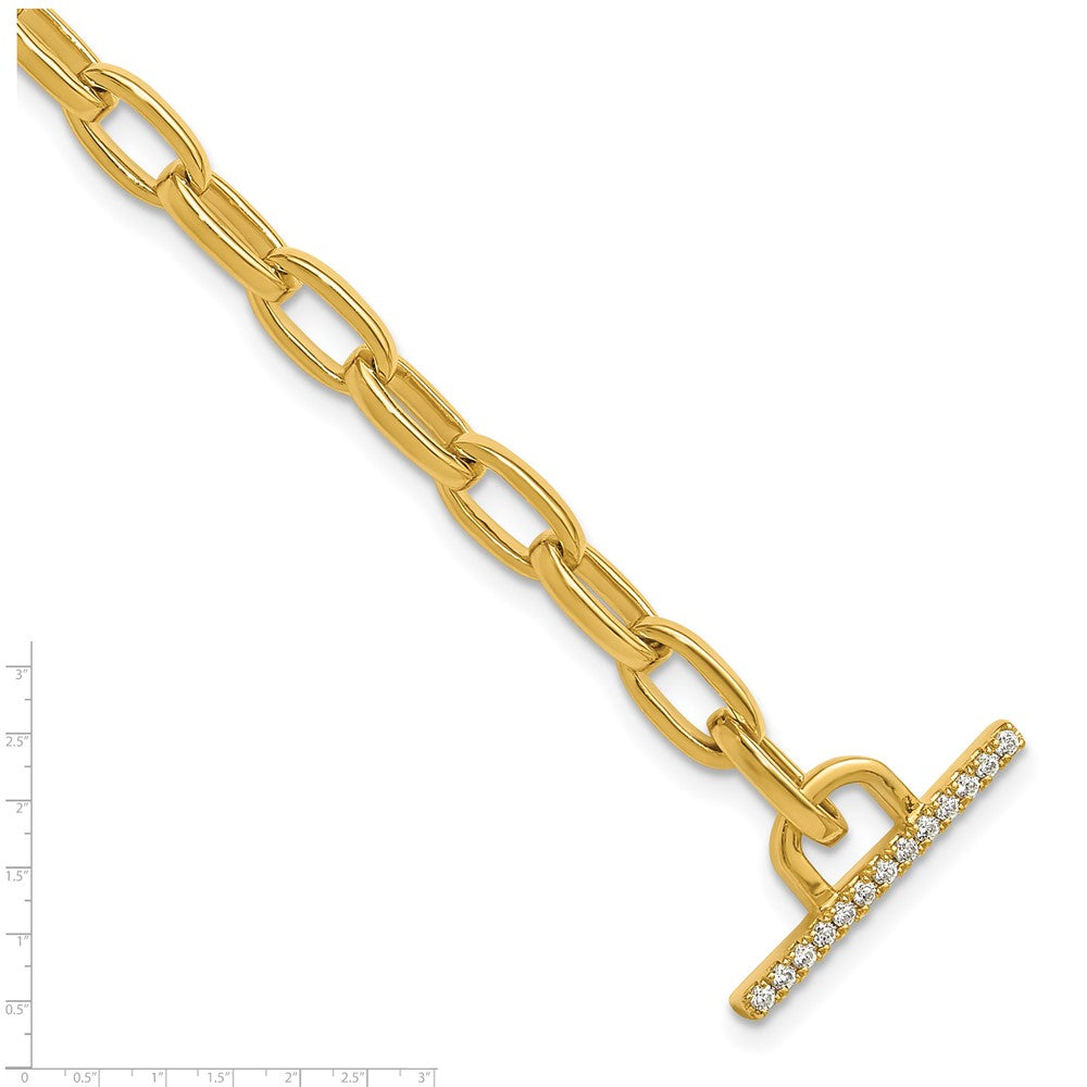 14K Yellow Gold True Origin 1/3 Carat Lab Grown Diamond Vs D E F 7 Inch Toggle Bracelet