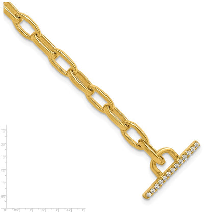 14K Yellow Gold True Origin 1/3 Carat Lab Grown Diamond Vs D E F 7 Inch Toggle Bracelet
