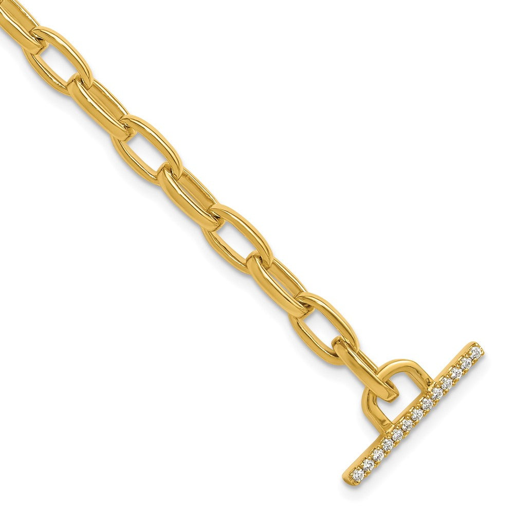 14K Yellow Gold True Origin 1/3 Carat Lab Grown Diamond Vs D E F 7 Inch Toggle Bracelet