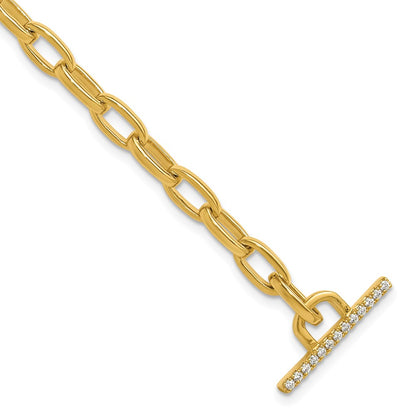 14K Yellow Gold True Origin 1/3 Carat Lab Grown Diamond Vs D E F 7 Inch Toggle Bracelet