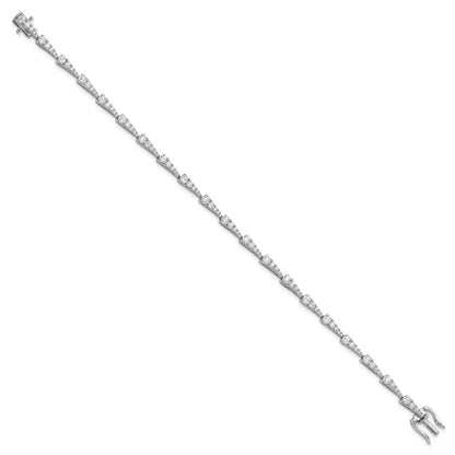 14K White Gold True Origin 2 1/5 Carat Lab Grown Diamond Vs D E F 7 Inch Fancy Bracelet