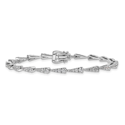 14K White Gold True Origin 2 1/5 Carat Lab Grown Diamond Vs D E F 7 Inch Fancy Bracelet