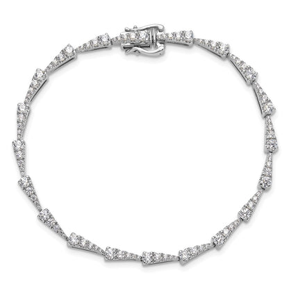 14K White Gold True Origin 2 1/5 Carat Lab Grown Diamond Vs D E F 7 Inch Fancy Bracelet