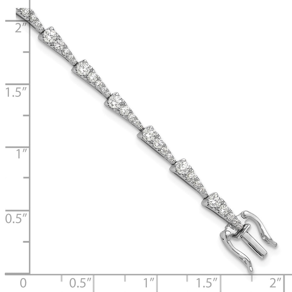 14K White Gold True Origin 2 1/5 Carat Lab Grown Diamond Vs D E F 7 Inch Fancy Bracelet
