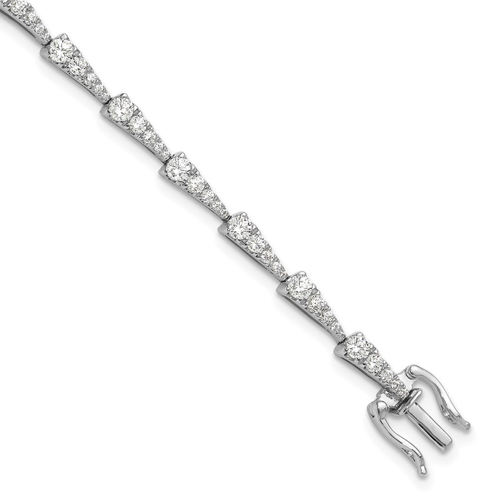 14K White Gold True Origin 2 1/5 Carat Lab Grown Diamond Vs D E F 7 Inch Fancy Bracelet