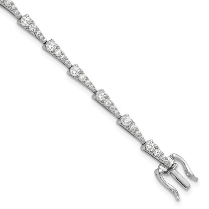 14K White Gold True Origin 2 1/5 Carat Lab Grown Diamond Vs D E F 7 Inch Fancy Bracelet