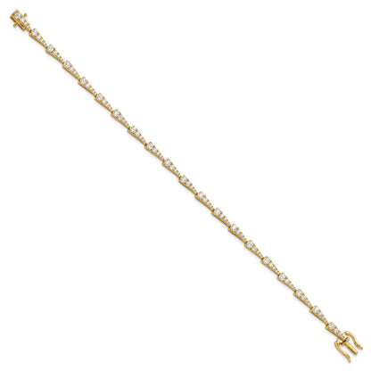 14K Yellow Gold True Origin 2 1/5 Carat Lab Grown Diamond Vs D E F 7 Inch Fancy Bracelet