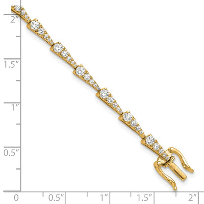 14K Yellow Gold True Origin 2 1/5 Carat Lab Grown Diamond Vs D E F 7 Inch Fancy Bracelet